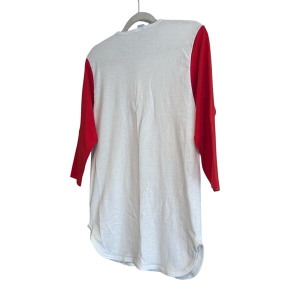 Vintage Little League Ringer Tee Red White Baseball Unisex Medium Champion USA - Picture 8 of 13